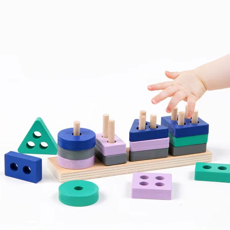 Montessori Geometric Building Block Set
