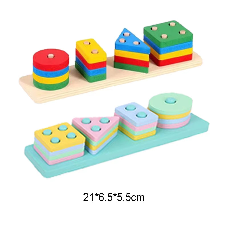 Montessori Geometric Building Block Set