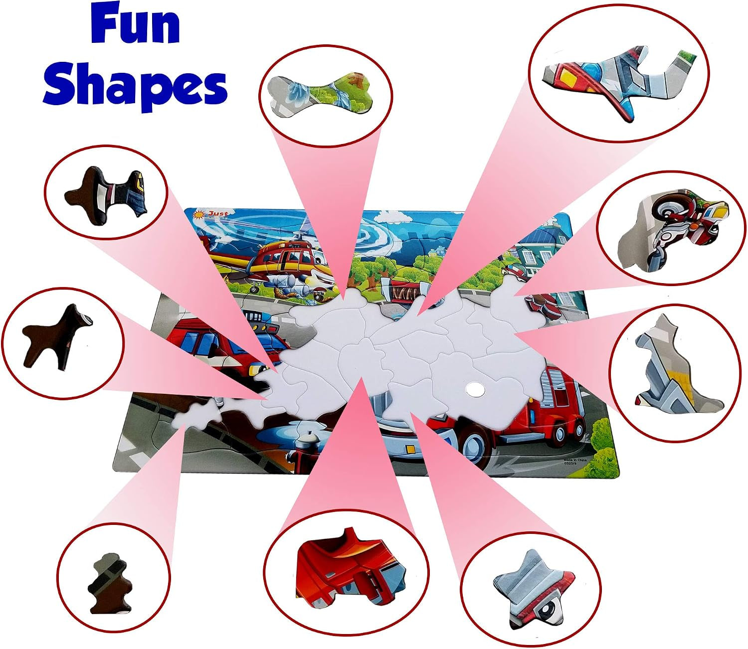 Fire Truck Puzzle for Boys and Girls, 52 Pieces | Firefighter Theme, Ages 4-6, Jigsaw Puzzle for Toddlers, Kids Toy Ages 4-6 , Puzzles for 5 Year Olds