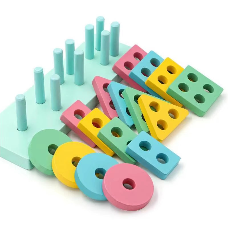 Montessori Geometric Building Block Set