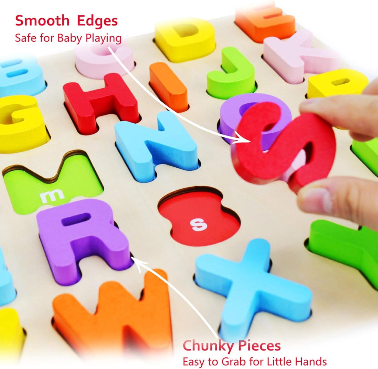 Alphabet Puzzle,  ABC Letter Puzzles for Toddlers 1 2 3 Years Old, Educational Learning Toys for Toddlers, Alphabet Toys with Puzzle Board & Letter Blocks, Best Gifts for Girls and Boys