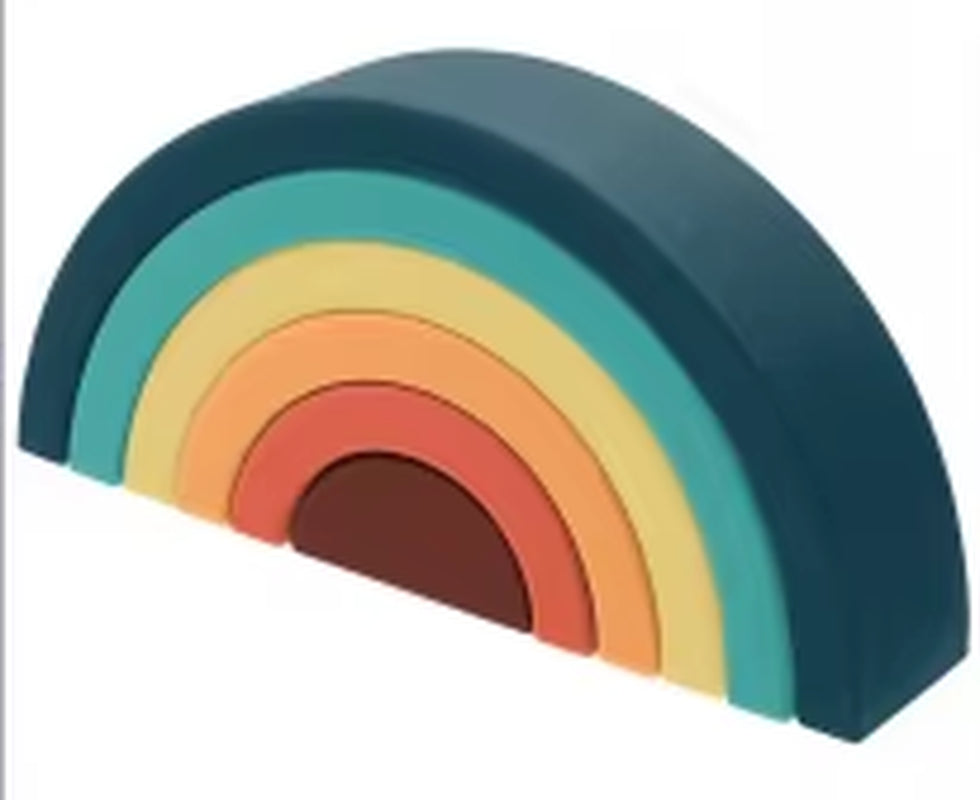 Silicone Rainbow Baby Blocks