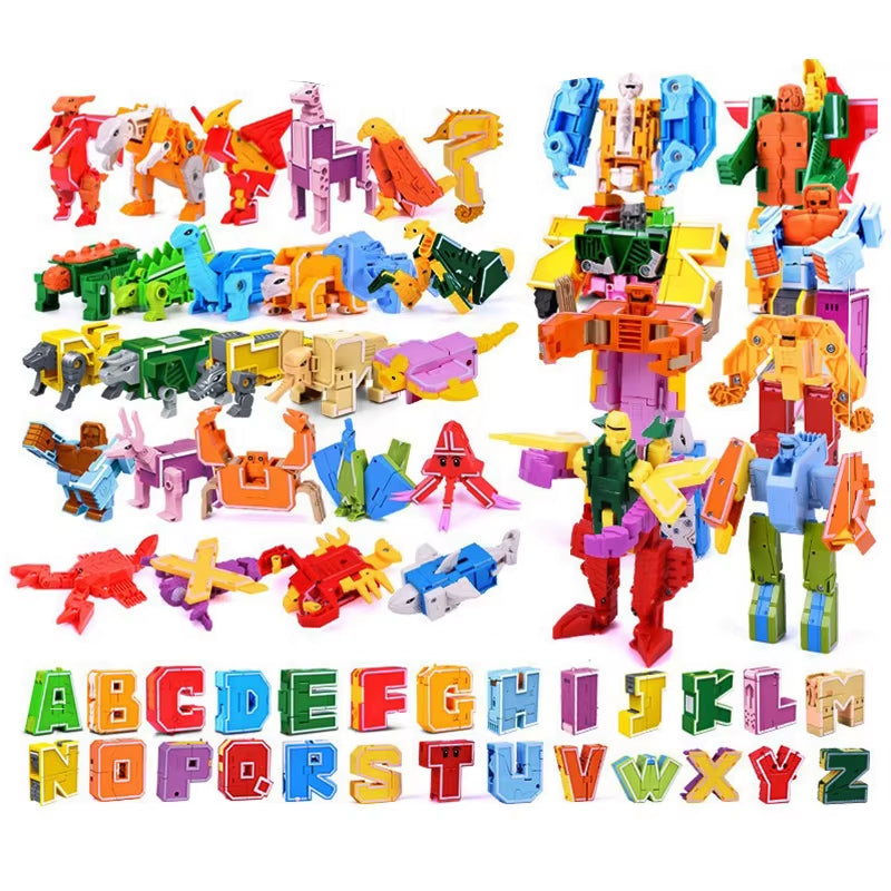Alphabet Transformer Dinosaur Toy Set