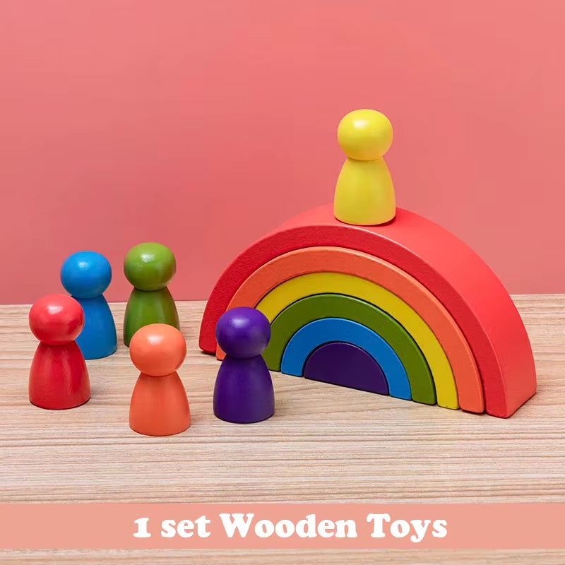Silicone Rainbow Baby Blocks