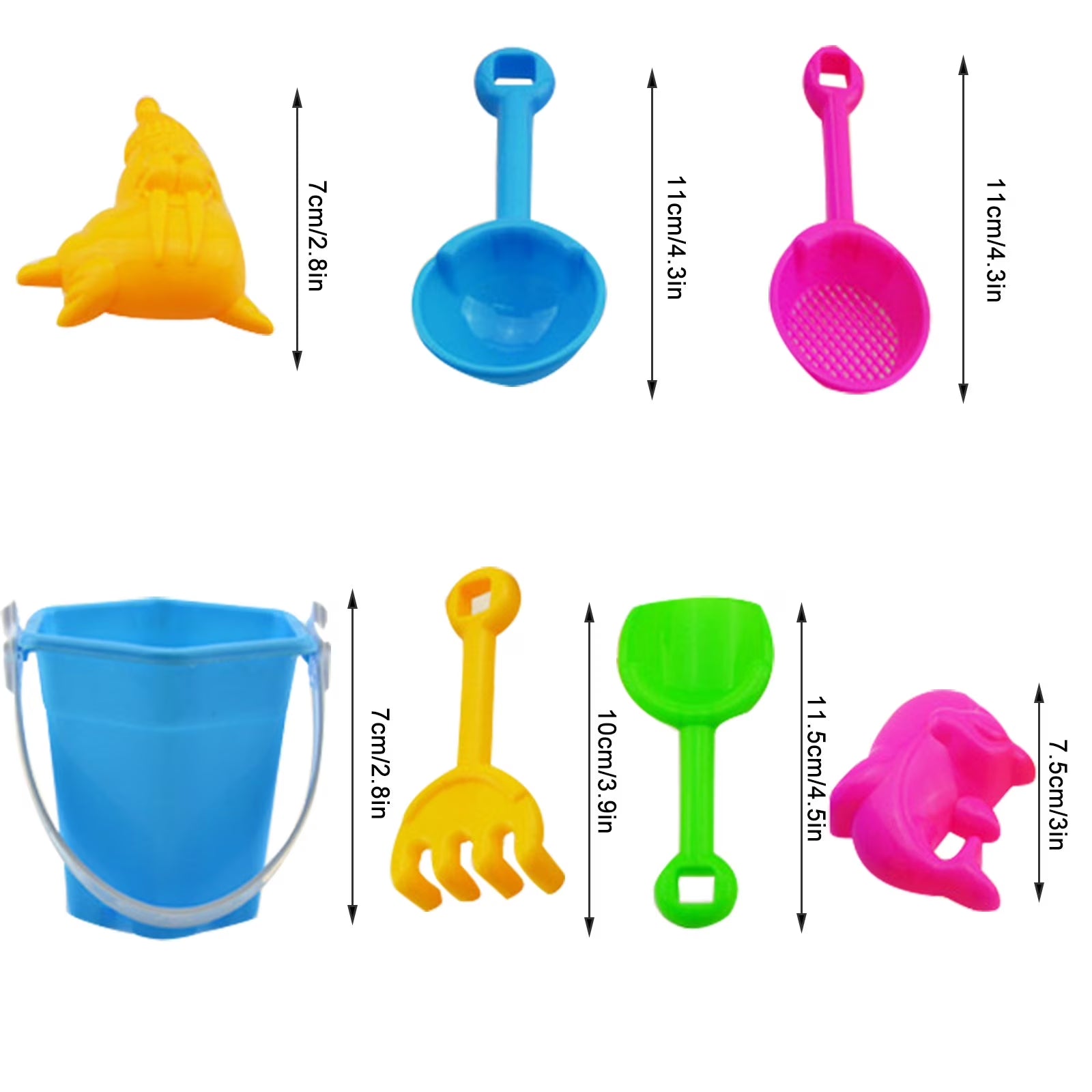 Lovely and Compact Toy7 Piece Beach Toy Sand Set Sand Play Sandpit Toy Winter Outdoor Toy
