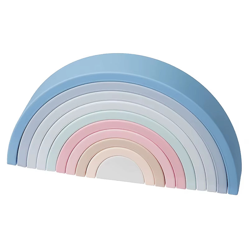 Silicone Rainbow Baby Blocks