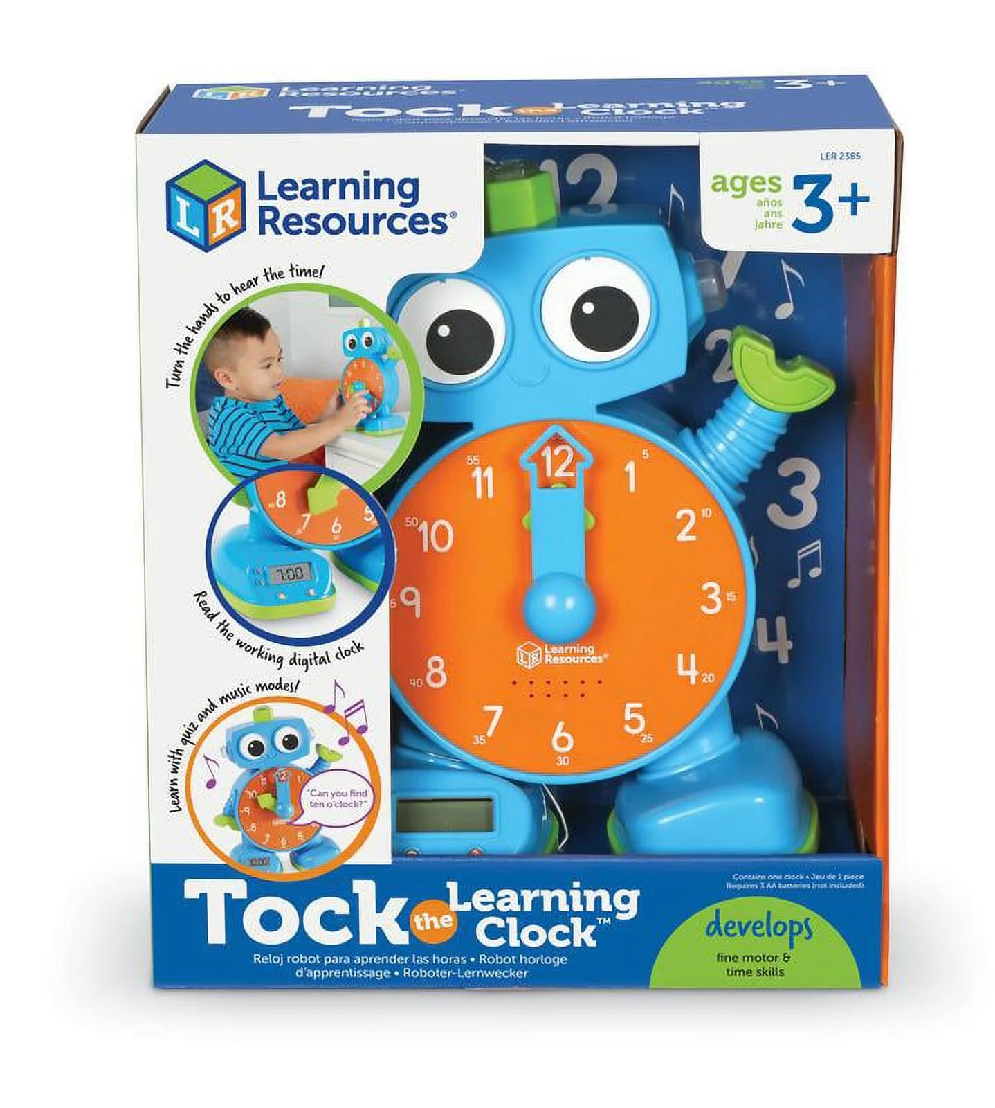Tock the Learning Clock, Educational Talking & Teaching Clock, Preschool Learning, for Kids Girls Boys, Ages 3,4,5+