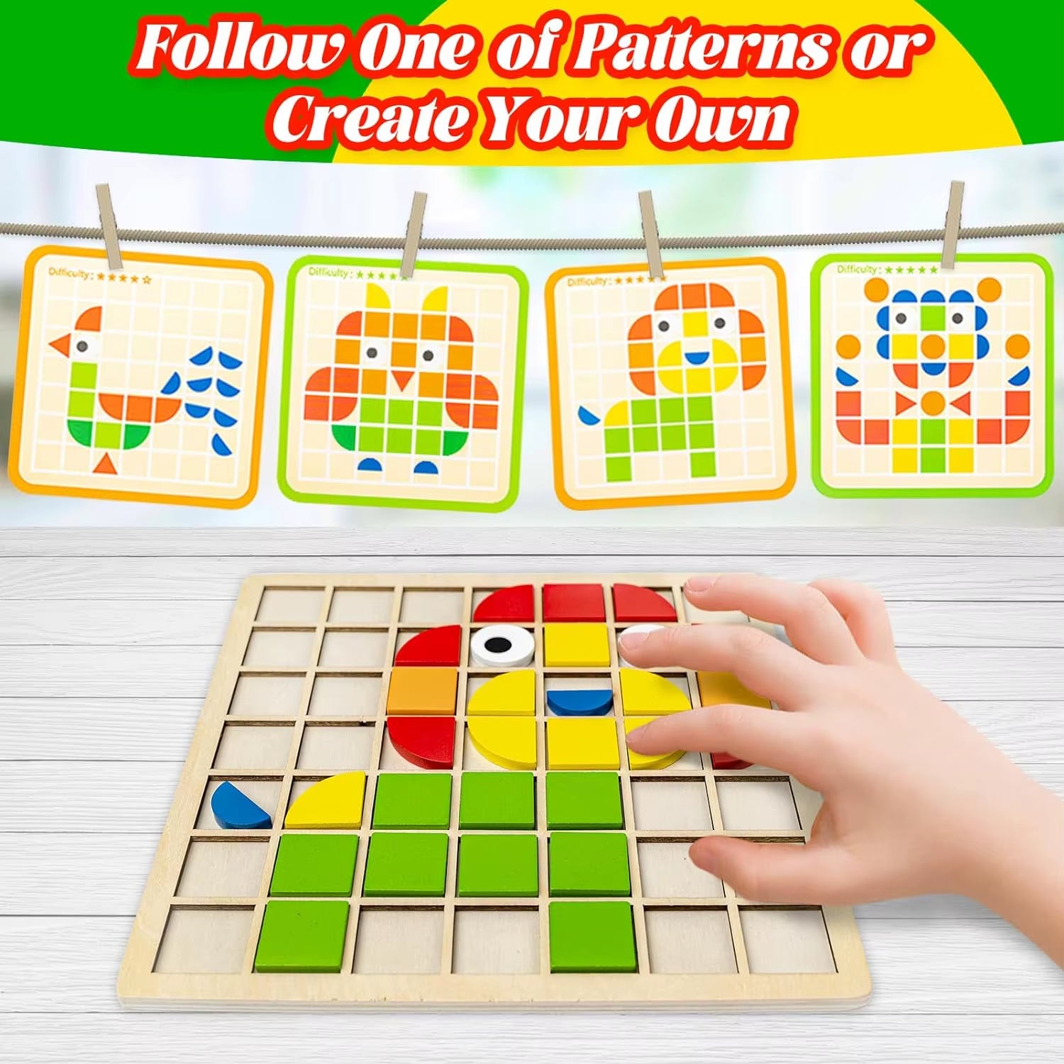 Montessori Wooden Mosaic Puzzle