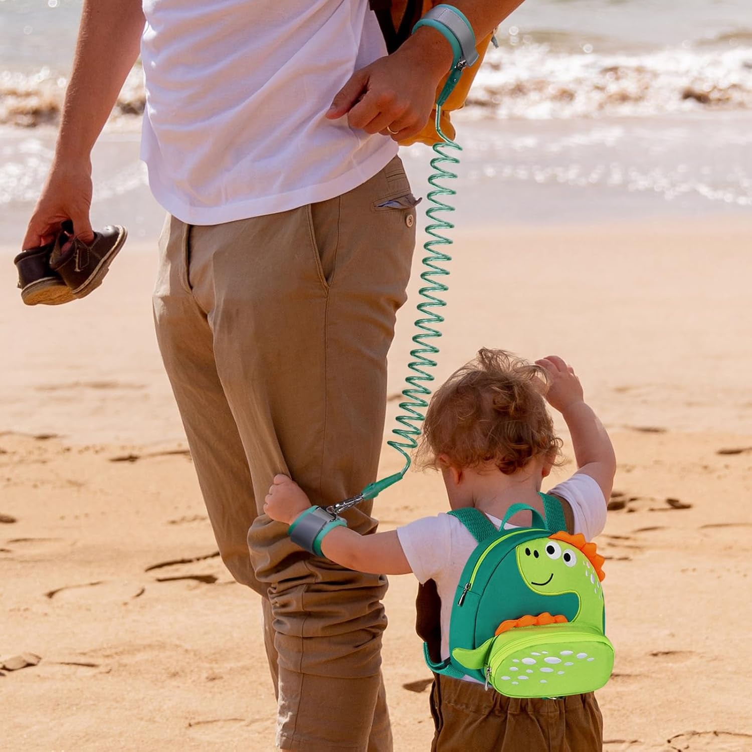 Toddler Harness Backpack Leash, Cute Dinosaur Backpacks with anti Lost Wrist Link, Cute Mini Child Backpack Wristband Tether Strap and Protection Leashes for Boys Girls Aged 1-3 Years