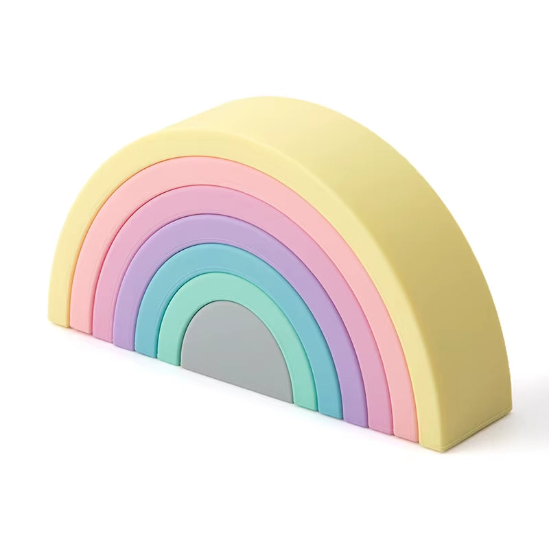 Silicone Rainbow Baby Blocks