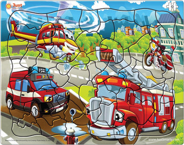 Fire Truck Puzzle for Boys and Girls, 52 Pieces | Firefighter Theme, Ages 4-6, Jigsaw Puzzle for Toddlers, Kids Toy Ages 4-6 , Puzzles for 5 Year Olds