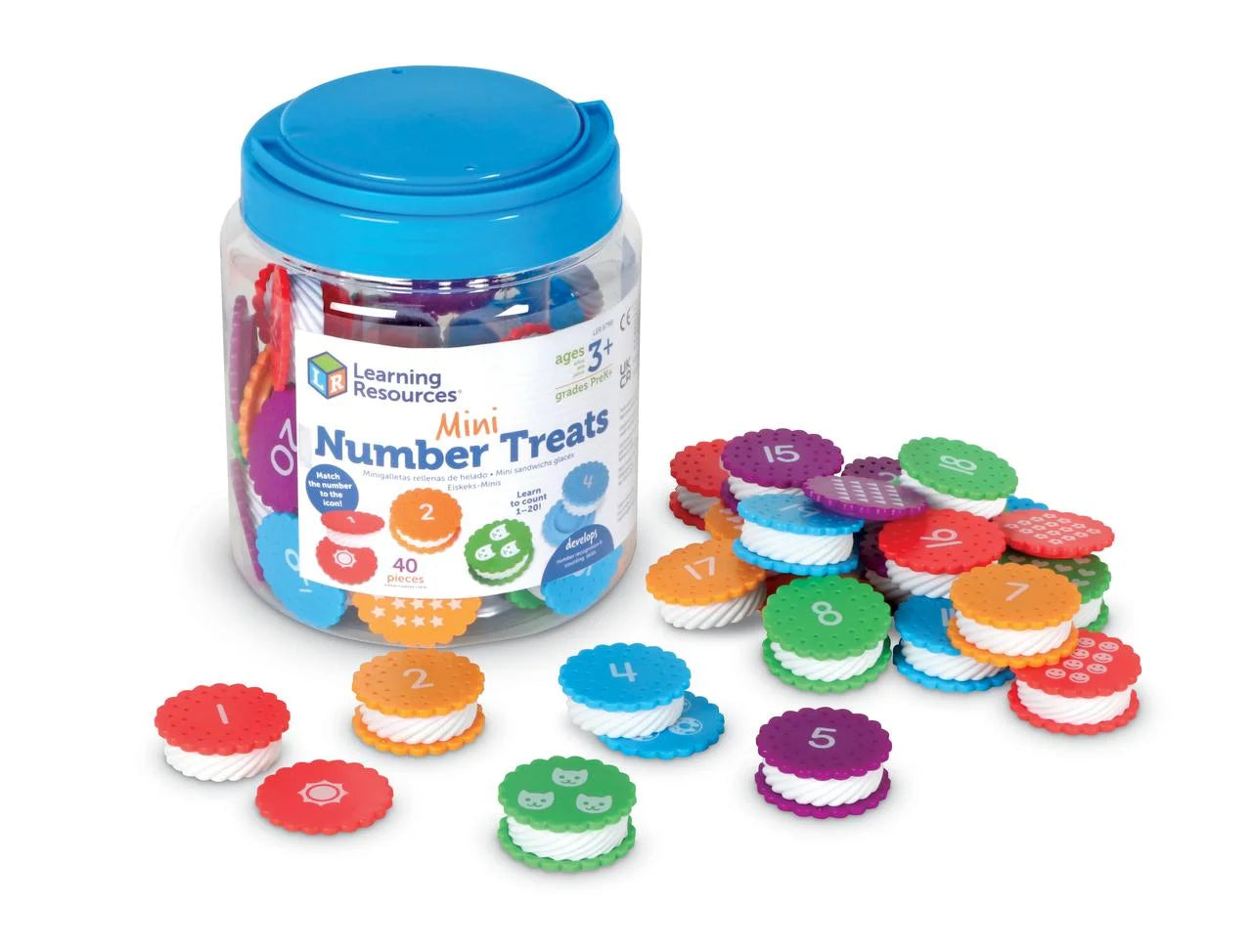 Mini Number Treats, Plastic Shape Sorting Toys, Montessori Toys for Kids, Counting Toys with 40 Pieces, Baby and Toddler Toys Ages 3+