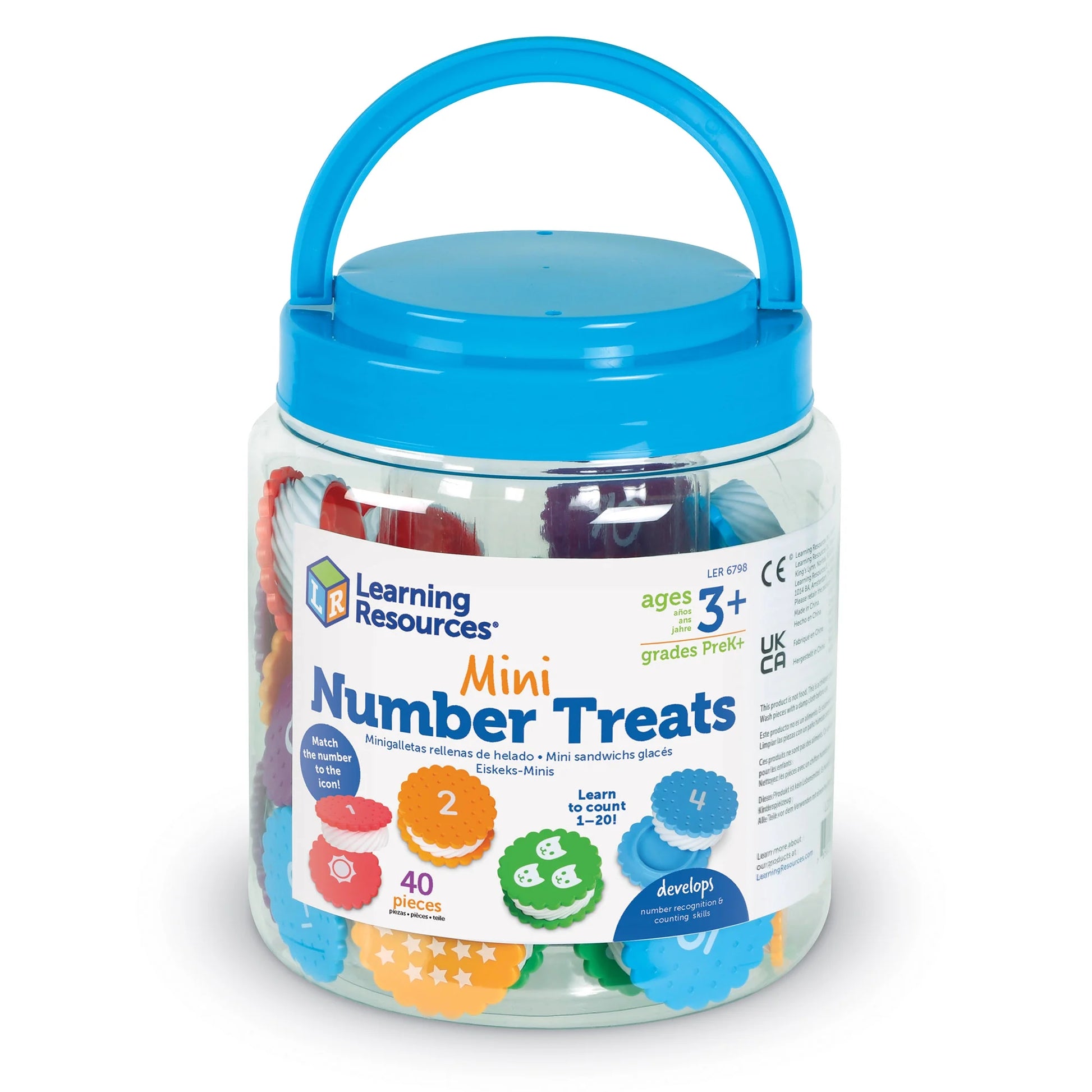 Mini Number Treats, Plastic Shape Sorting Toys, Montessori Toys for Kids, Counting Toys with 40 Pieces, Baby and Toddler Toys Ages 3+