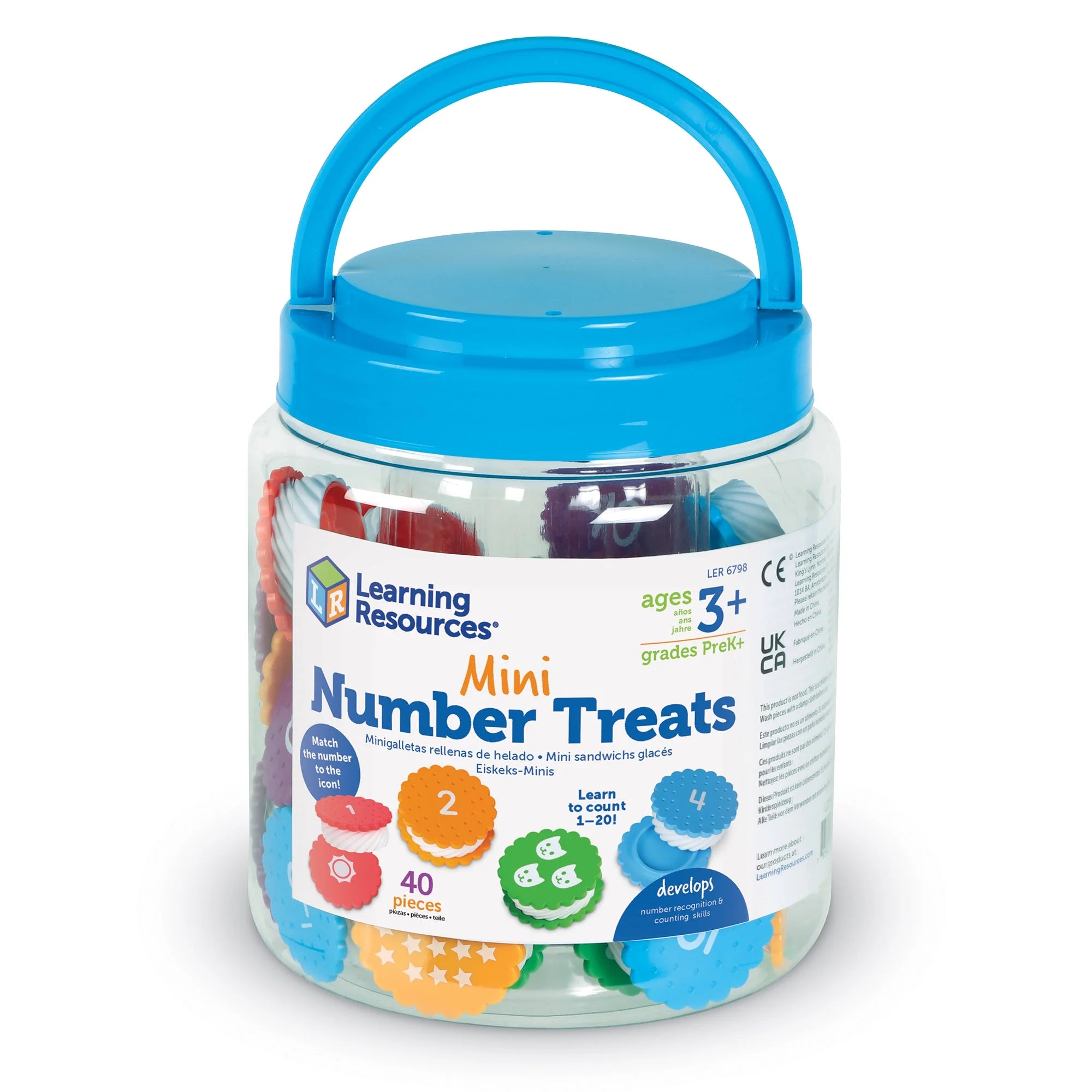 Mini Number Treats, Plastic Shape Sorting Toys, Montessori Toys for Kids, Counting Toys with 40 Pieces, Baby and Toddler Toys Ages 3+