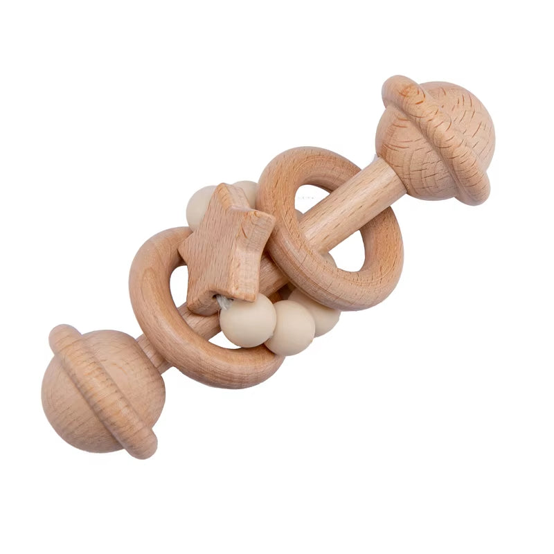 Wooden Baby Rattle Set