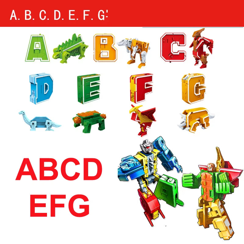 Alphabet Transformer Dinosaur Toy Set