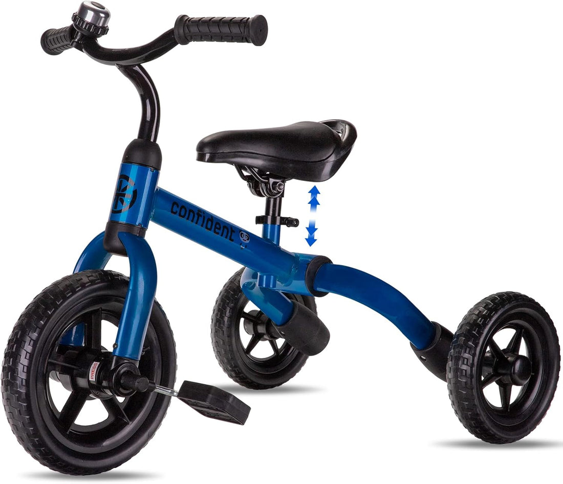 3 in 1 Tricycle for Toddlers Age 2-5 Years Old, Folding Kids Balance Bikes with Adjustable Seat and Removable Pedal, Ride-On Toys for Infant, Gift for Baby Boys Girls Birthday(Blue)