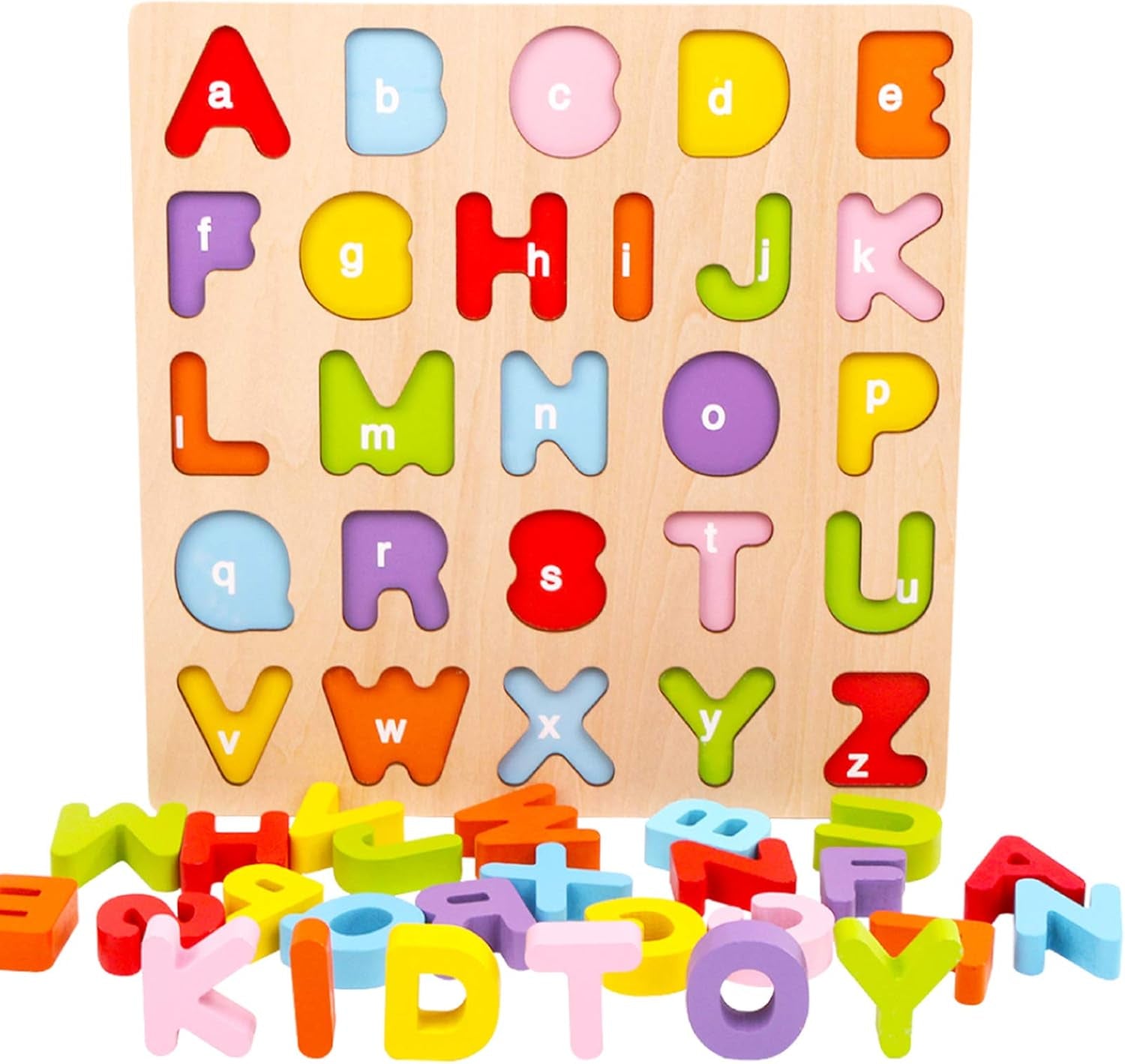 Alphabet Puzzle,  ABC Letter Puzzles for Toddlers 1 2 3 Years Old, Educational Learning Toys for Toddlers, Alphabet Toys with Puzzle Board & Letter Blocks, Best Gifts for Girls and Boys
