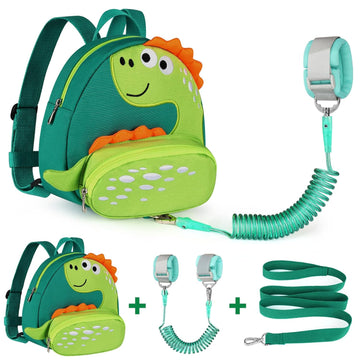 Toddler Harness Backpack Leash, Cute Dinosaur Backpacks with anti Lost Wrist Link, Cute Mini Child Backpack Wristband Tether Strap and Protection Leashes for Boys Girls Aged 1-3 Years