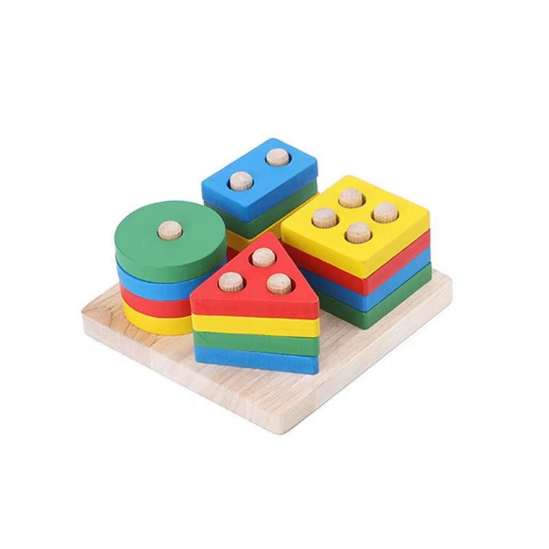 Montessori Geometric Building Block Set