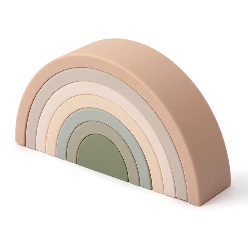Silicone Rainbow Baby Blocks
