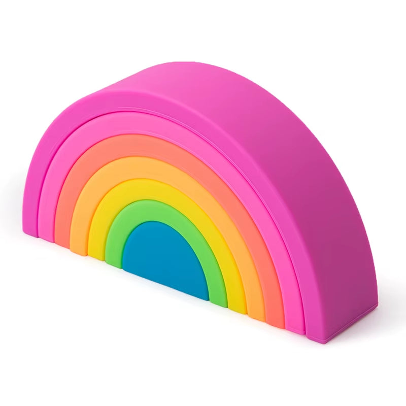 Silicone Rainbow Baby Blocks