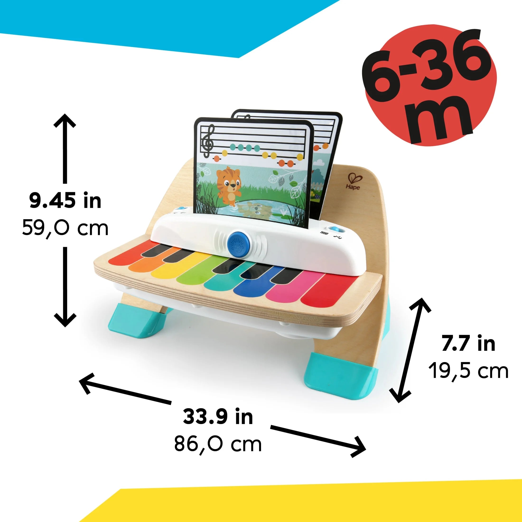 Hape Magic Touch Piano Wooden Musical Baby and Toddler Toy Age 6 Months and Up