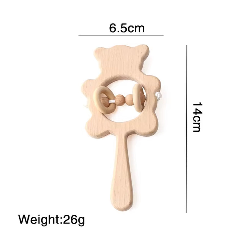 Wooden Baby Rattle Set