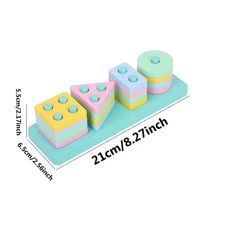 Montessori Geometric Building Block Set