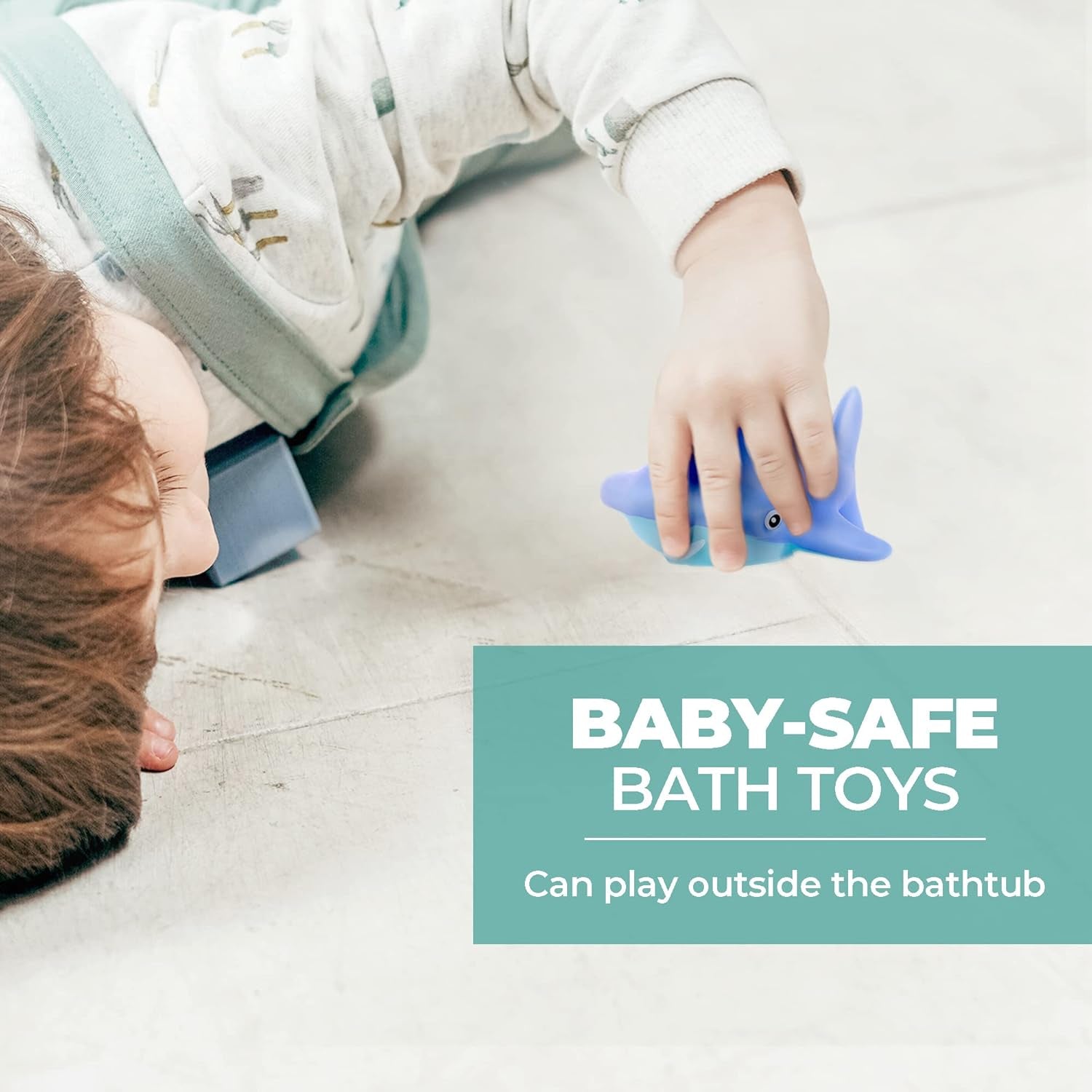 No Hole Infant Bath Toys for 18 Months, Animal Bathtub Toys | Baby Bath Tub Toys for Babies and Toddlers, Easy-Grip, Bright Colors Bath Toy Set