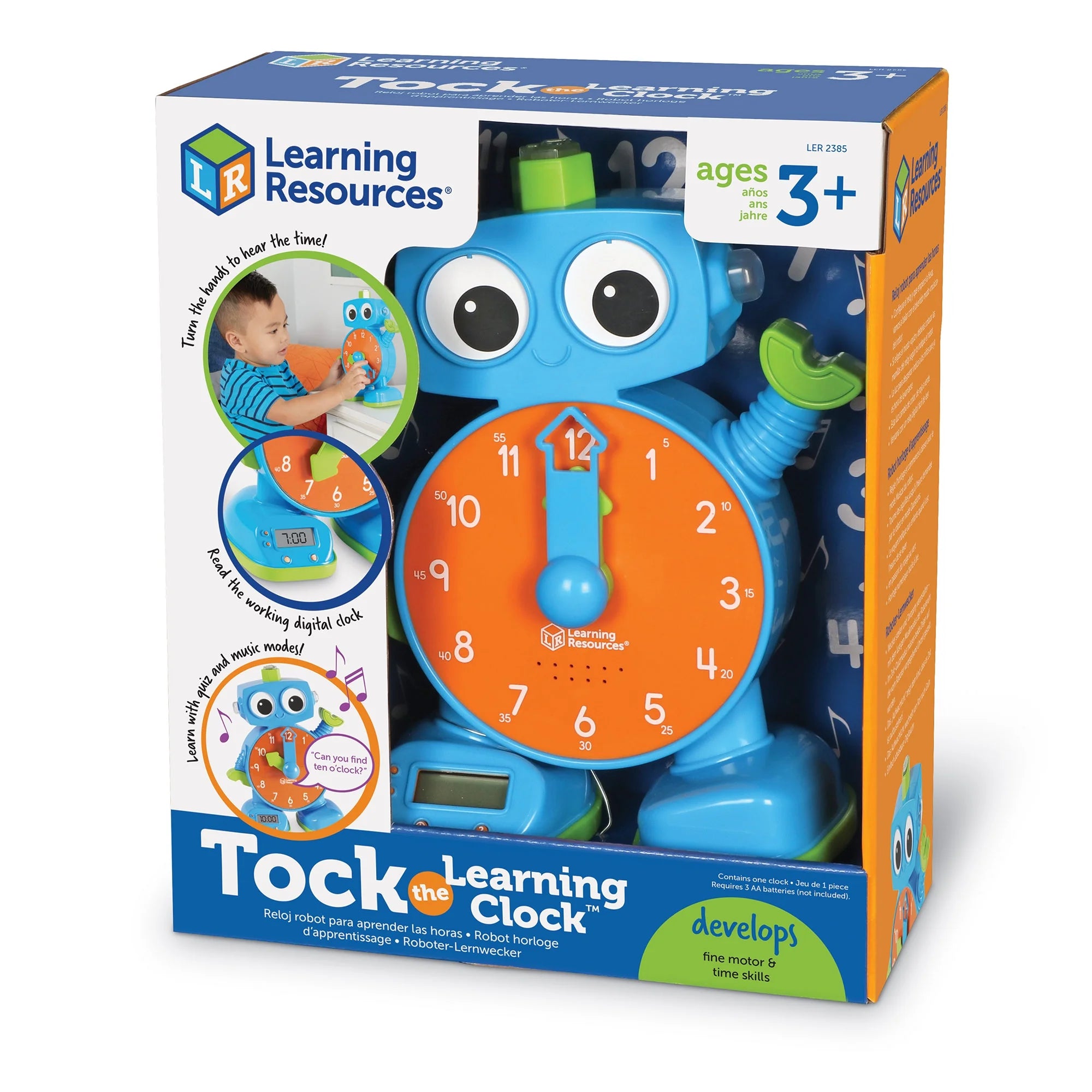 Tock the Learning Clock, Educational Talking & Teaching Clock, Preschool Learning, for Kids Girls Boys, Ages 3,4,5+