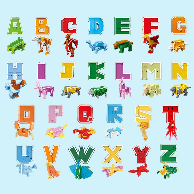 Alphabet Transformer Dinosaur Toy Set