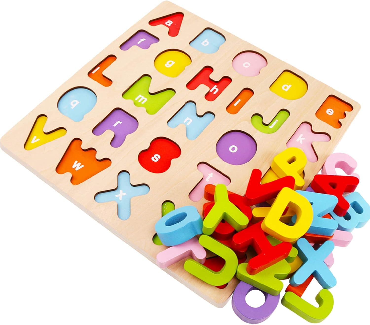 Alphabet Puzzle,  ABC Letter Puzzles for Toddlers 1 2 3 Years Old, Educational Learning Toys for Toddlers, Alphabet Toys with Puzzle Board & Letter Blocks, Best Gifts for Girls and Boys