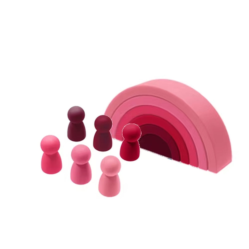 Silicone Rainbow Baby Blocks