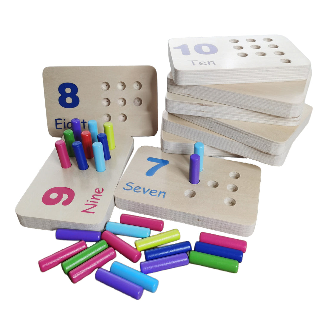 Montessori Wooden Educational Toy Counting & Number Board, Learning 1-10 Math Number, Preschool Activity for Toddlers, Toddler Learning Toys