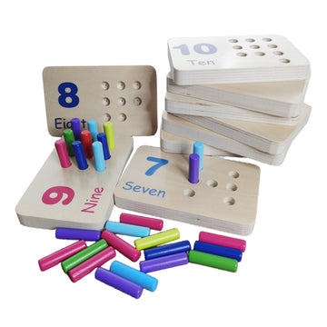 Montessori Wooden Educational Toy Counting & Number Board, Learning 1-10 Math Number, Preschool Activity for Toddlers, Toddler Learning Toys