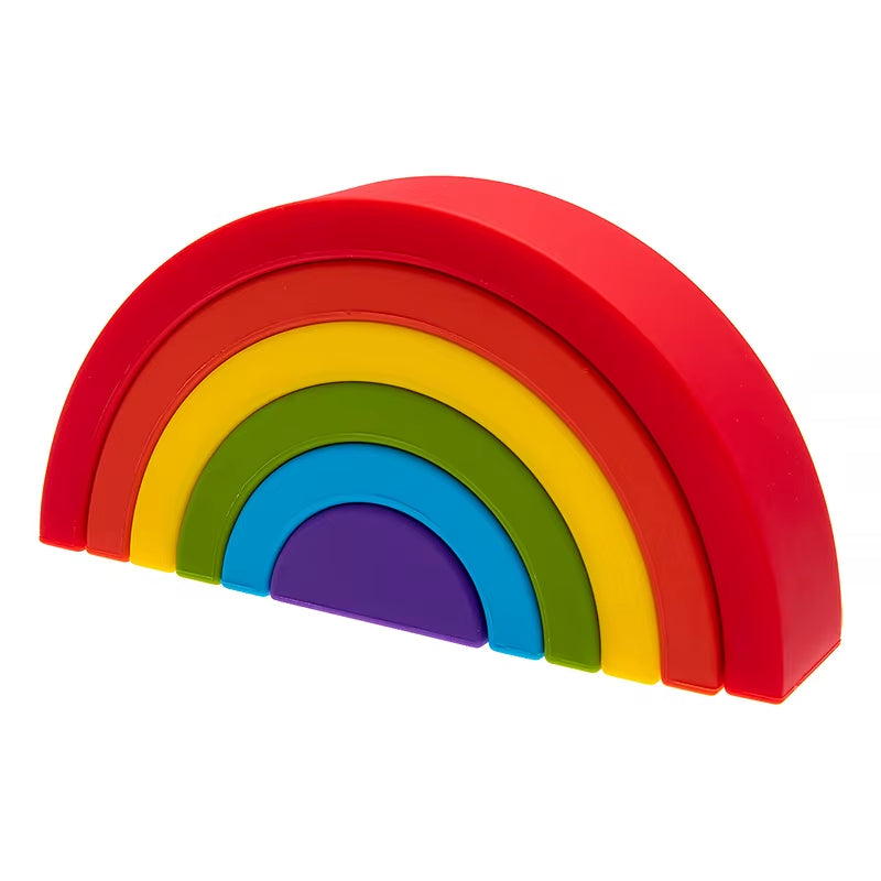 Silicone Rainbow Baby Blocks