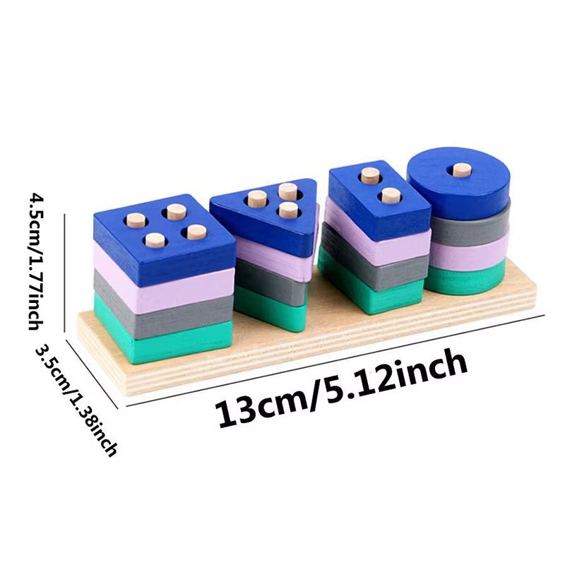 Montessori Geometric Building Block Set