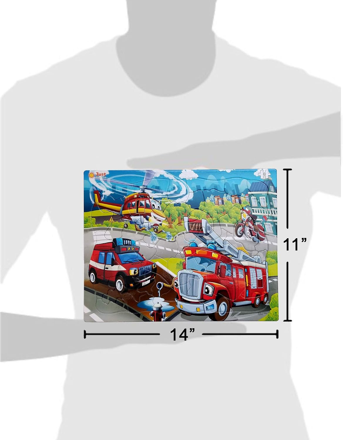 Fire Truck Puzzle for Boys and Girls, 52 Pieces | Firefighter Theme, Ages 4-6, Jigsaw Puzzle for Toddlers, Kids Toy Ages 4-6 , Puzzles for 5 Year Olds