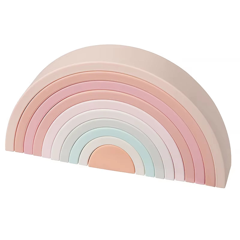 Silicone Rainbow Baby Blocks