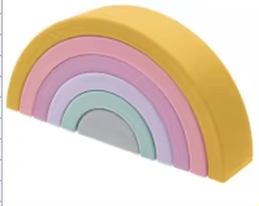 Silicone Rainbow Baby Blocks