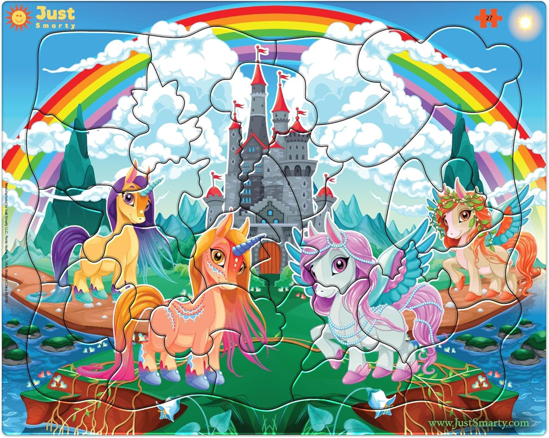 Unicorn Puzzle for Girls, 27 Pieces | Unique Jigsaw Shapes, Vibrant Unicorn Design Puzzle for Toddlers Ages 3-5, Best Gift for Girls
