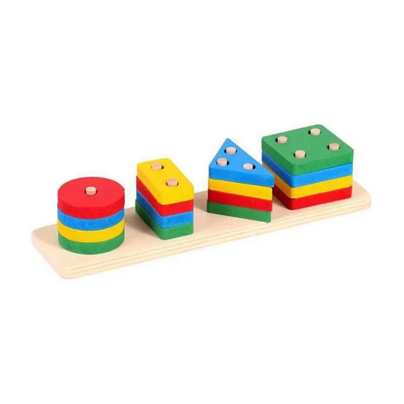 Montessori Geometric Building Block Set
