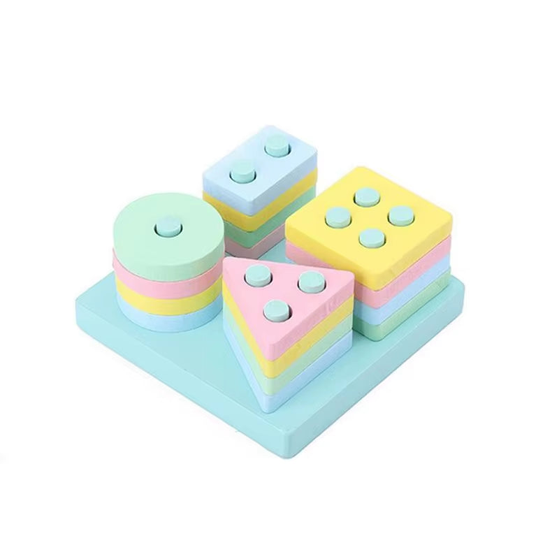 Montessori Geometric Building Block Set