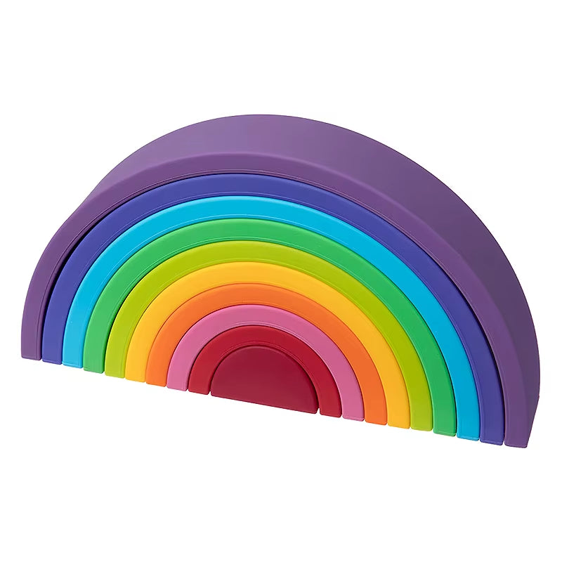 Silicone Rainbow Baby Blocks