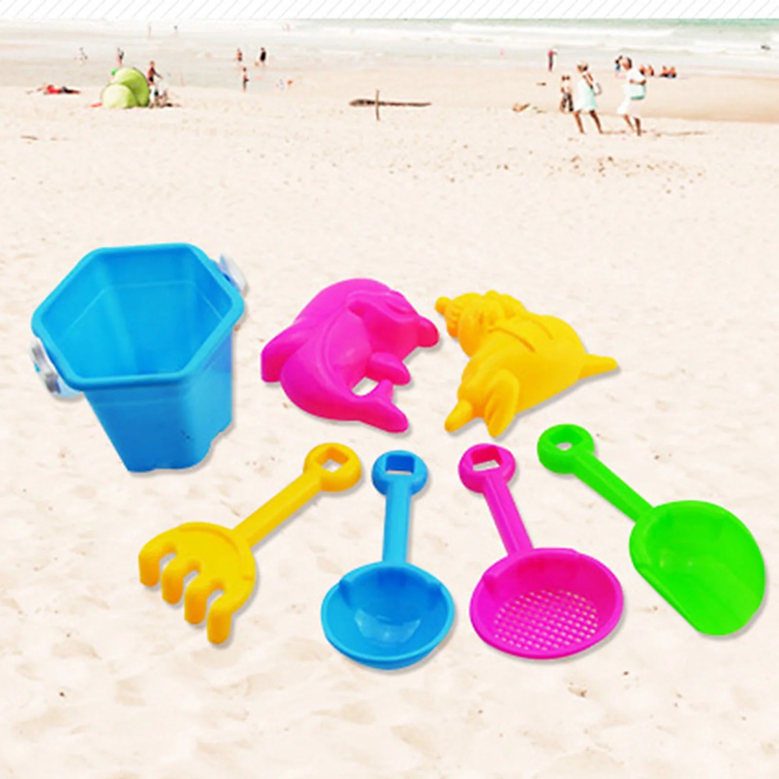 Lovely and Compact Toy7 Piece Beach Toy Sand Set Sand Play Sandpit Toy Winter Outdoor Toy